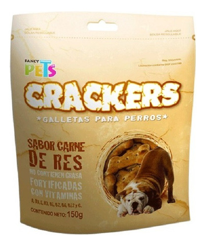 Galletas Sabor Carne Crackers Perro 150grs Fancy Pets