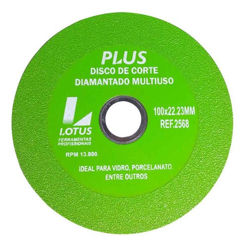 Disco Corte Diamantado Multiuso 100mm Plus Lotus