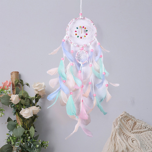 Para Colgante En Forma De Atrapasueños Con Plumas Falsas