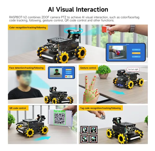 Robot Yahboom Ai Vision Para Raspberry Pi 5 Con Cámara Hd Di