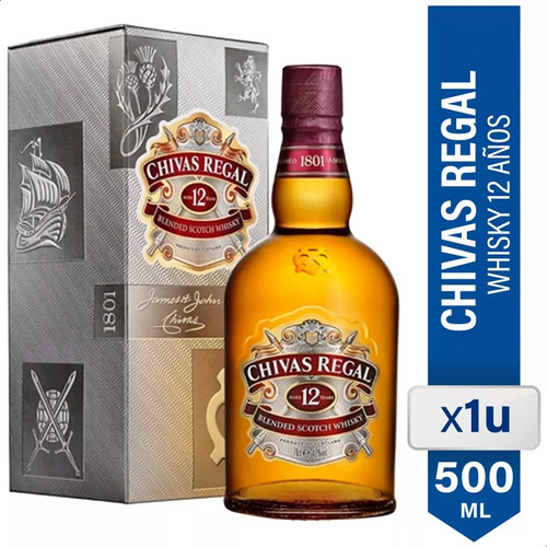 Whisky Chivas Regal 500ml 12 Años Escoces