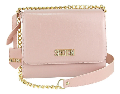 Imagem 2 de 9 de Kit Bolsa Feminina Lateral Croco Com Carteira Selten
