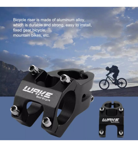 Imagen 2 de 6 de Potencia Corta Para Bicicleta Mtb Wake 45mm Color Negro