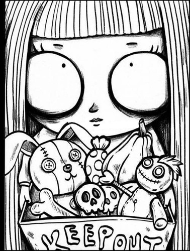Spooky Girl | Libro Anillado Colorear Pintar | Coco Wyo