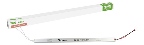 Fonte Ultra Slim Driver P/ Perfil Fita Led 12v 6a 72w Bivolt