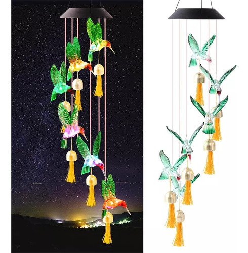 Pack 2 Lampara Colibri Solar Diseño Exclusivo De Campanillas