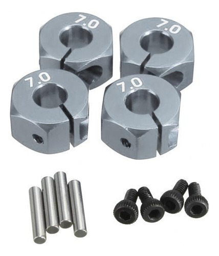 5 Modelo Rc 12mm Cubos De Rueda Hexagonal 7,0mm De Titanio