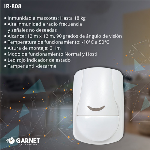 Imagen 3 de 8 de Detector Infrarrojo Para Alarma Antimascotas 18kg - Ir-808