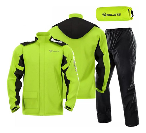 Impermeable Motociclista Reflejante Con Capucha Sulaite