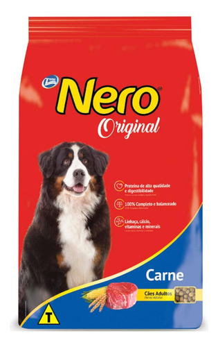 Alimento Nero Carne Premium Nero Carne Para Cão Adulto Todos Os Tamanhos Sabor Carne Em Saco De 10kg