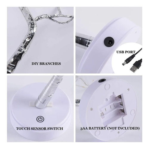 Luz Nocturna Led, Cuento De Hadas, Árbol, Alambre De Cobre