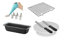 Comprar Set De Reposteria Completo Pasteleria Plato Giratorio Decorar Torta Manga 6 Picos Rejilla Budinera Espatulas Alisador