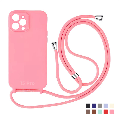 Case Capa Facility Com Cordão Alça Para iPhone 15 Pro