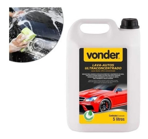 Shampoo Lava-autos, Ultraconcentrado 5 Litros Vonder Carros