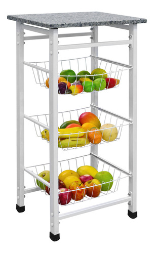 Fruteira De Chão Cozinha Para Micro-ondas Com Balcão