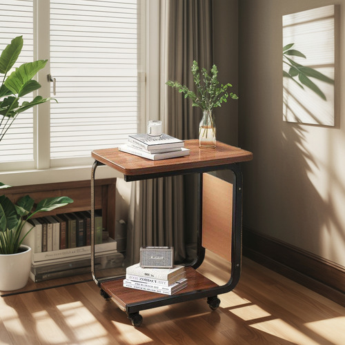 Mesa Auxiliar Mesa De Té Dos Niveles Para Sala Sofa Y Cama