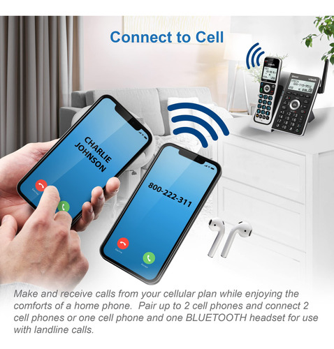 Teléfono Residencial Inalámbrico Vtech Vs306-2 Dect 6.0 Con