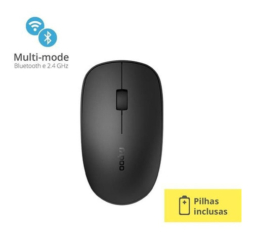 Mouse Rapoo M200 Bluetooth + 2.4 Ghz Multilaser Black Ra011