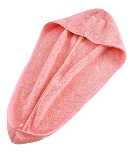 Toalla De Secado Para Cabello Tipo Turbante Color Rosado