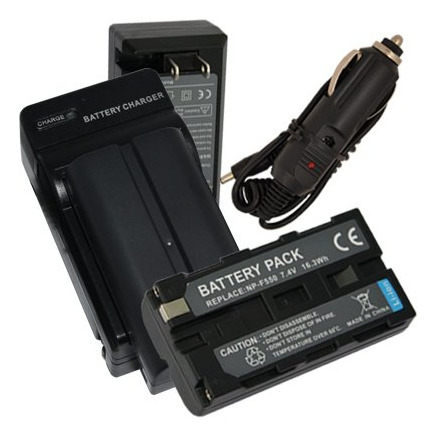 Cargador + 2 bateria Para Sony Mavica L Coche Plug