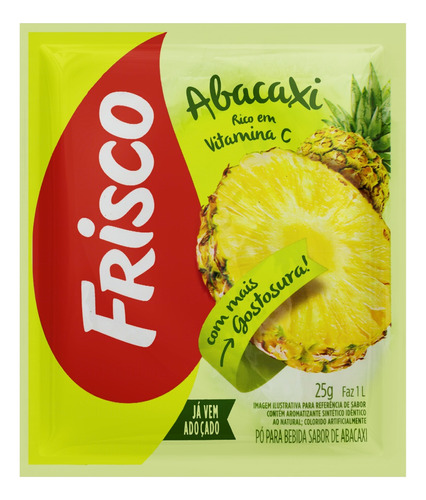 Suco de abacaxi  Frisco em pó sem glúten 25 g 