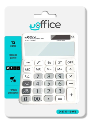 Imagen 1 de 3 de Paquete De 3 Calculadoras De Escritorio U-office D-2717we