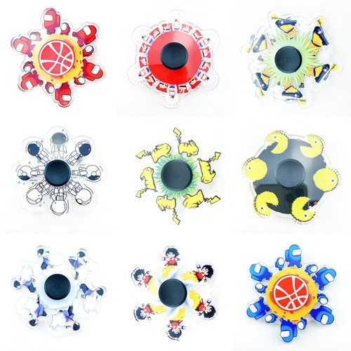 Figura De Dibujos Animados Fidget Spinner Toys 9 Pcs