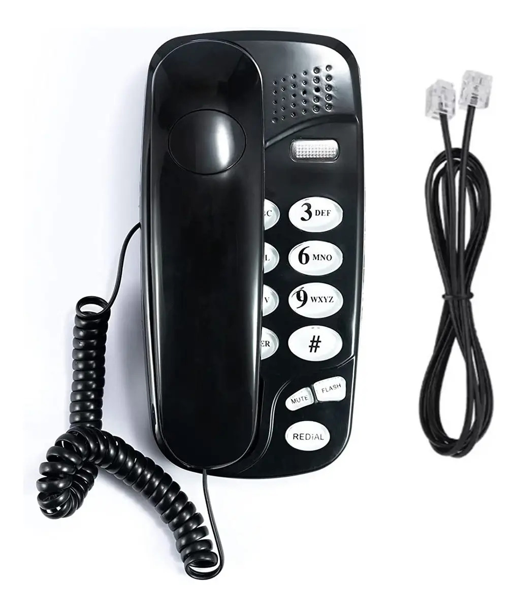 Imagen de Telefonos fijos alámbrico casa oficina hotel color negro Savefree KX-T580