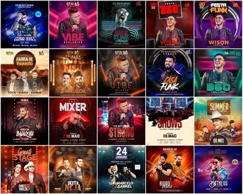 comprar Pack 150 Artes Mídias Sociais Festas E Eventos Editáveis Psd