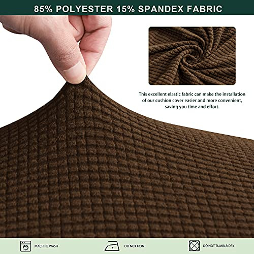 Funda De Cojin Para Sofa Grande Diseño Cuadros Color Marron