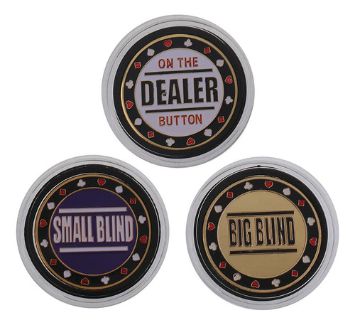 1 Dealer 1 Small 1 Big Conjunto De Fichas De Pôquer