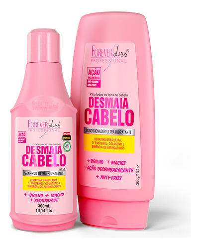 Kit Desmaia Cabelo Shampoo E Condicionador Forever Liss
