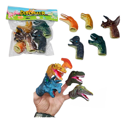  Títere Dinosaurio X 5 Para Dedos Regalo Niños 