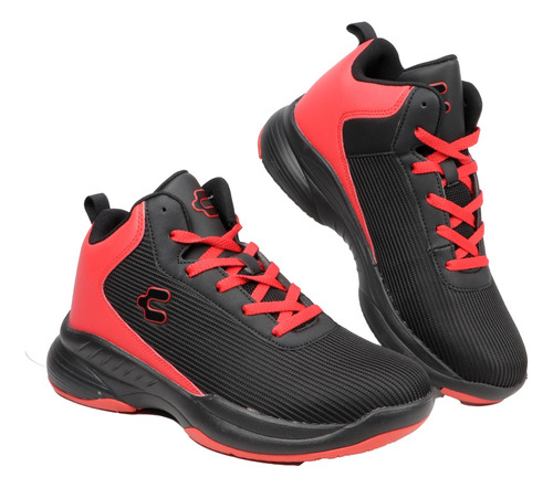 Tenis Deportivos Hombre Charly Entrenamiento 1038119 Negro/rojo