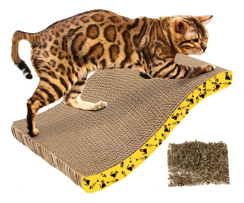 Rascador Gato Cartón Corrugado Rascador Para Gatos Gimnasio Color Amarillo