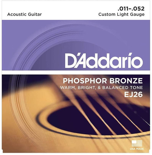 Cuerdas D'addario Para Guitarra Acústica Calibre 12-53 Light