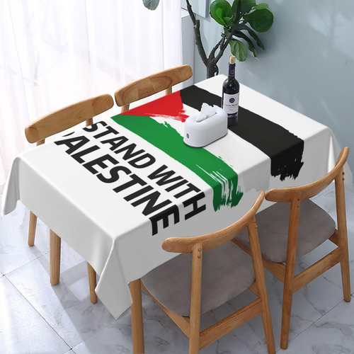Mantel Rectangular Soporte Palestina Lavable Decorativo Para