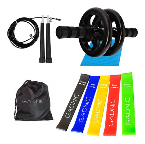 Kit Entrenamiento Gadnic Bandas + Soga Rueda Abdominales