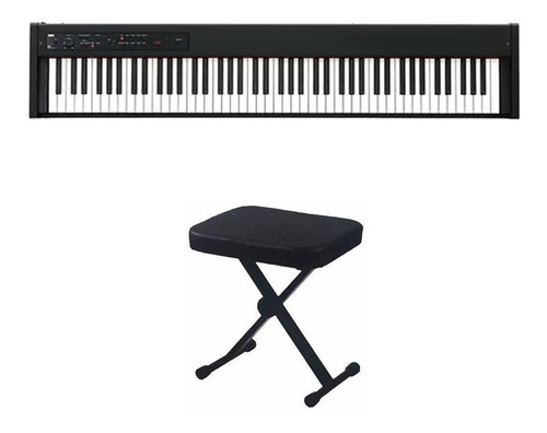 Korg Piano Electrico Digital D1 88 Notas Rh3 Negro Banqueta