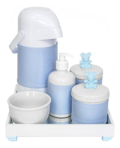 Kit Higiene Branco + Termolar Magic Pump 500ml + Porcelana