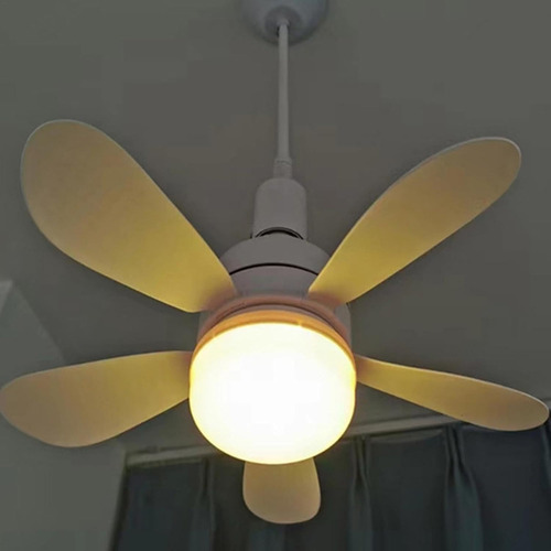 Ventilador Techo Led Luz Cálida Y Fría 5 Aspas Control 4 Vel