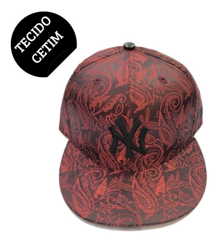 Boné  New Era Cetim Vermelho Strapback  (fita-fitão) N 034