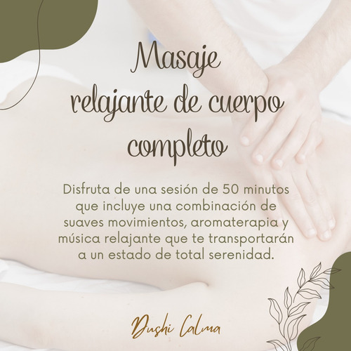 Masaje Relajante, Descontracturante, Reductor Y Linfático.