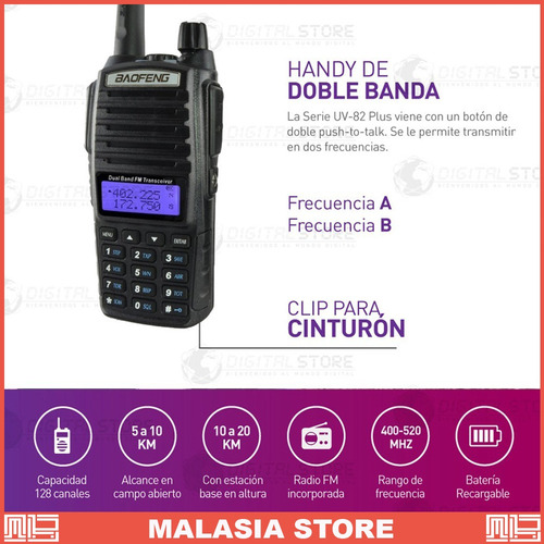 Handy Baofeng Uv82 10w Bibanda Radio Walkie Talkie Vhf - Uhf