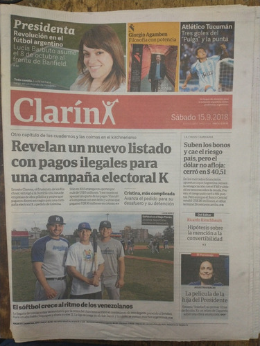 Diario Clarín Sábado 15 De Septiembre 2018