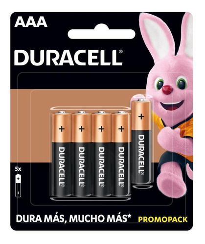 Pila Duracell Alcalina Aaa Con 5 Unidades Cilíndrica 1.5v Mn2400b5