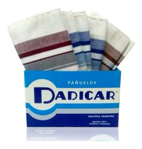 Pack X 12 Pañuelos Dadicar Hombre Algodón 40x40cm Surtidos