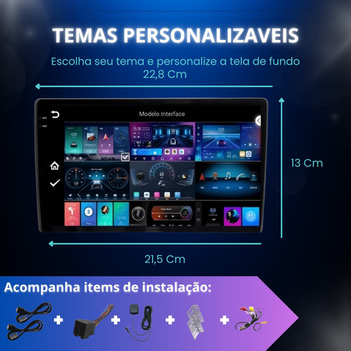 Multimídia Adak Iplay8s-9464 Logan 2013-22 Sandero 2015-19