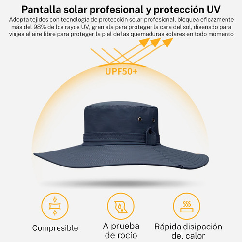 Sombrero Para El Sol Protector Gorro Pescador Anti-uv Visera