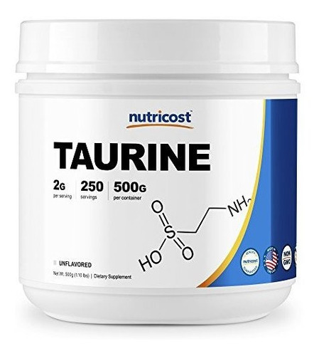 Nutricost Taurine Powder (500 Gramos) - 250 Porciones